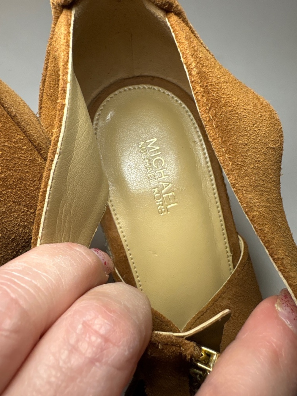 MICHAEL Michael Kors Damita Tan Suede Espadrille with Front Zip Size 11 - Picture 9 of 12